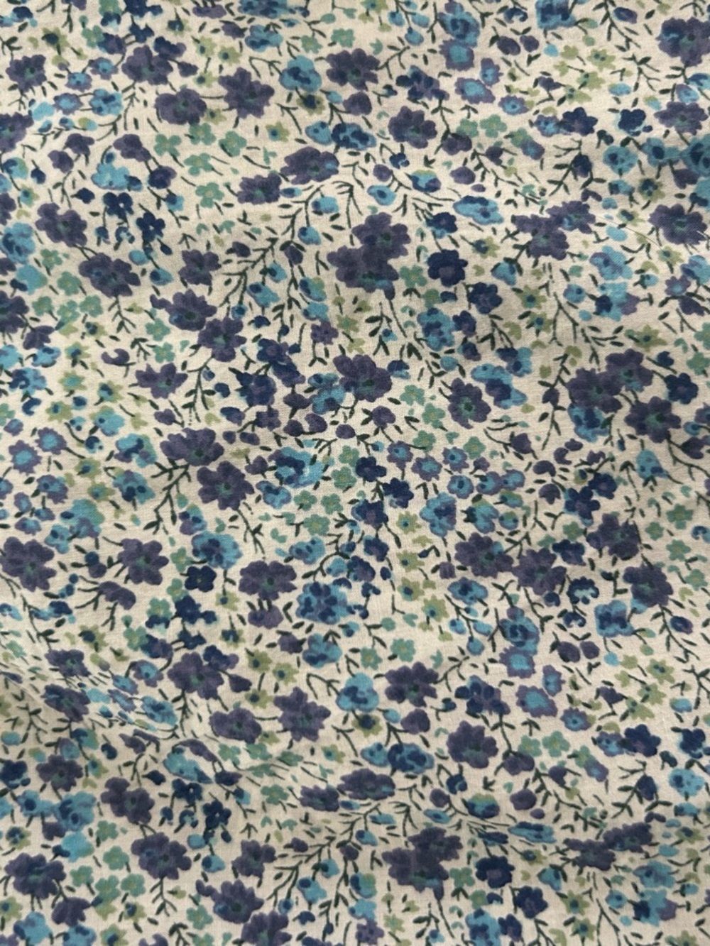 J. Crew Womens Long-Sleeve Floral Button-Up Blouse in White and Blue - Picture 4 of 5